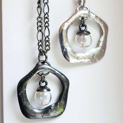 Alternate image for Mustard Seed Necklace, Quality Glass Pendant, Handmade Christian Jewelry, Faith Pendant