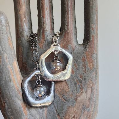 Alternate image for Mustard Seed Necklace, Quality Glass Pendant, Handmade Christian Jewelry, Faith Pendant