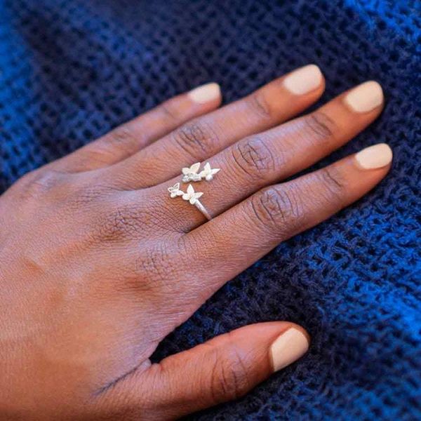 Alternate image for Adjustable Butterfly Cluster Ring