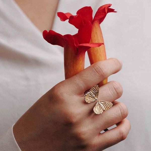Alternate image for Adjustable Butterfly Wing Ring