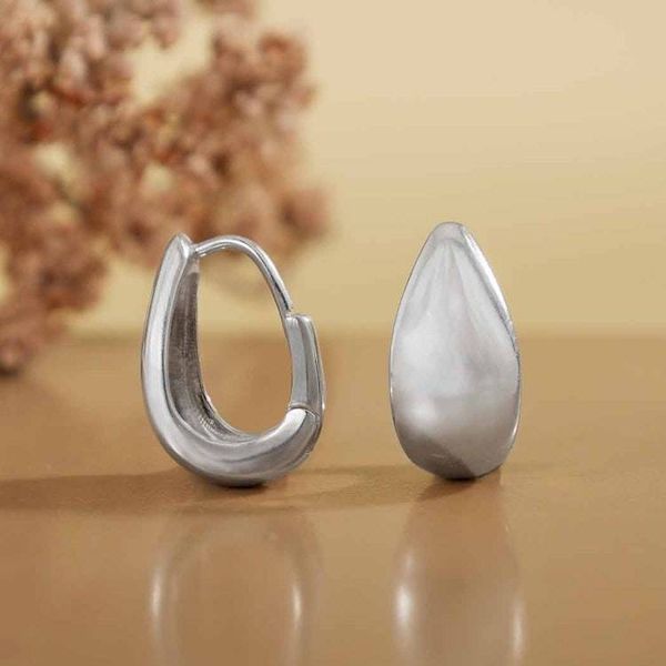 Alternate image for Sterling Silver Chunky Huggie Hoop Earring