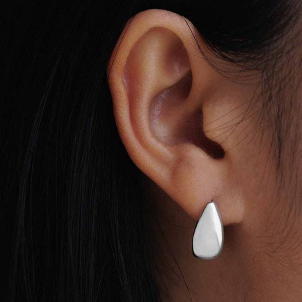 Alternate image for Sterling Silver Chunky Huggie Hoop Earring
