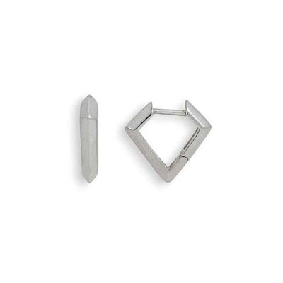 Alternate image for Sterling Silver Diamond Shaped Huggie Hoops