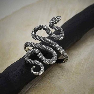 Alternate image for Textured Adjustable Snake Ring