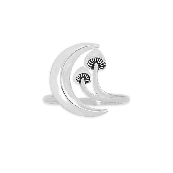 Alternate image for Moon and Mushroom Adjustable Ring