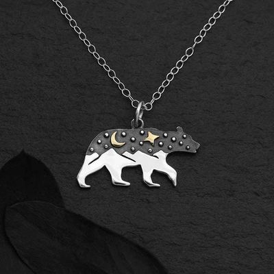 Alternate image for Bear Necklace with Bronze Moon