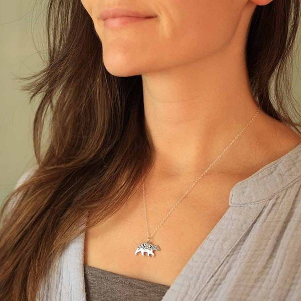 Alternate image for Bear Necklace with Bronze Moon