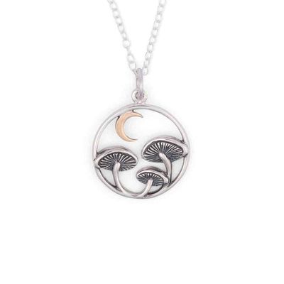 Alternate image for Mushroom Necklace with Bronze Moon