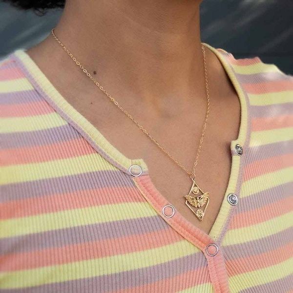 Alternate image for Geometric Moth Necklace