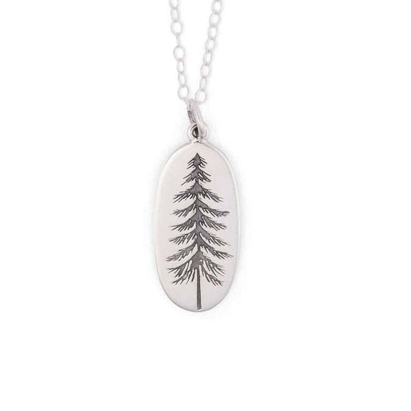 Alternate image for Oval Pine Tree Necklace