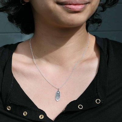 Alternate image for Sterling Silver Pine Tree Necklace with Bronze Star