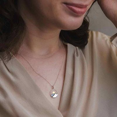 Alternate image for Mountain Necklace with Bronze Sun