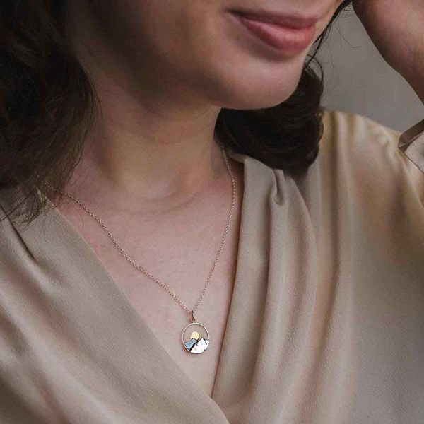 Alternate image for Mountain Necklace with Bronze Sun
