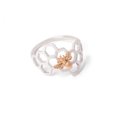 Alternate image for Honeycomb Ring with Bronze Bee
