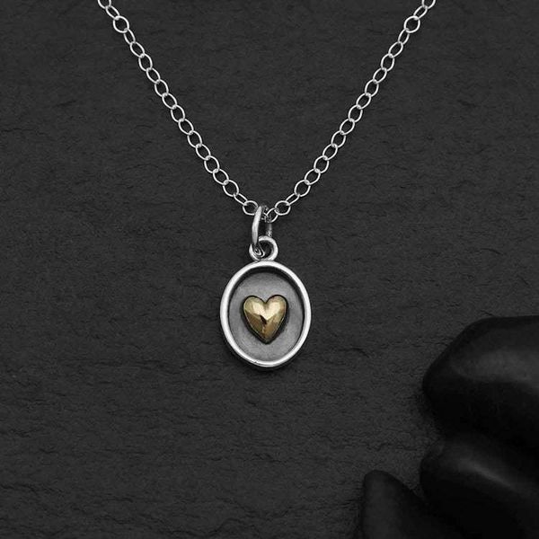 Alternate image for Shadow Box with Bronze Heart Necklace