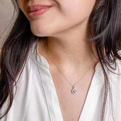 Alternate image for Shadow Box with Bronze Heart Necklace