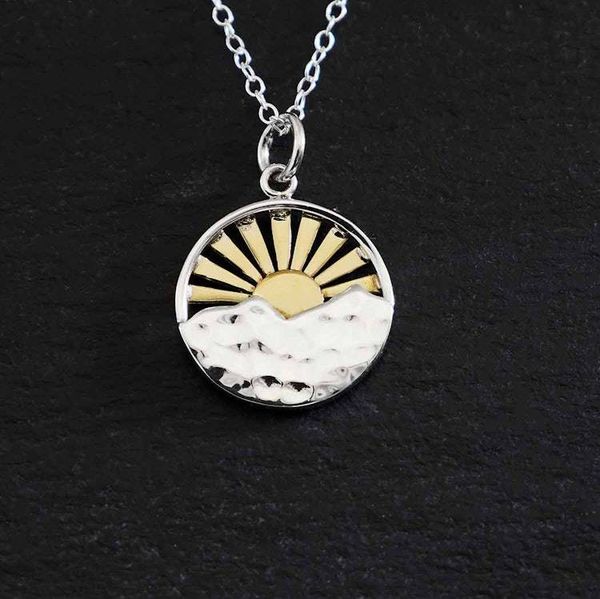 Alternate image for Mountain with Bronze Sun Rays Necklace