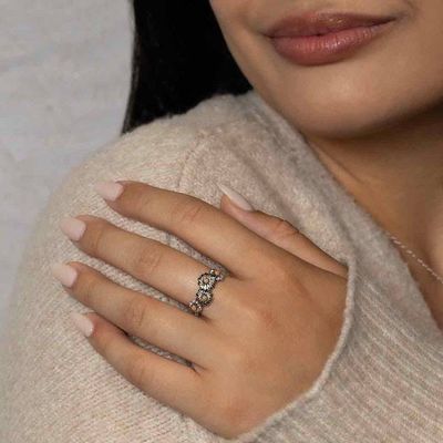 Alternate image for Mixed Metal Daisy Chain Ring