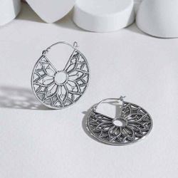 Image for Cathedral Rose Window Hoop Earrings