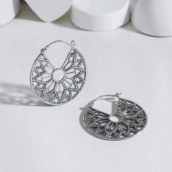Alternate image for Cathedral Rose Window Hoop Earrings