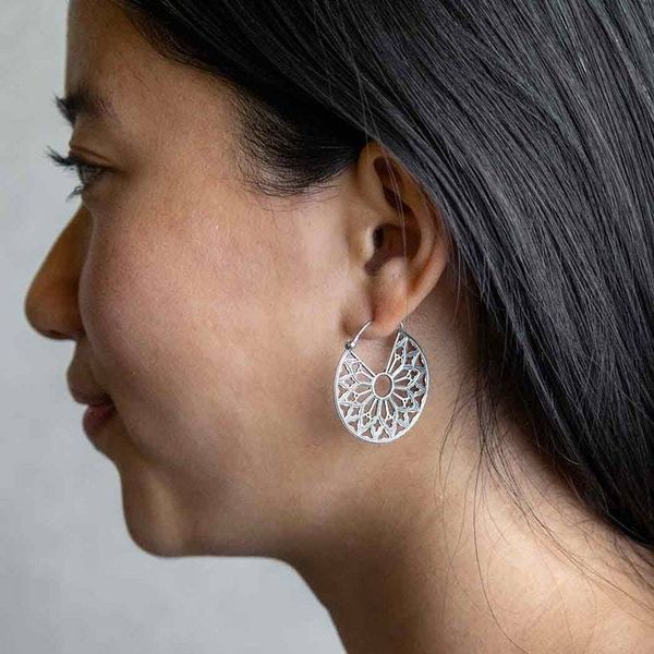 Alternate image for Cathedral Rose Window Hoop Earrings