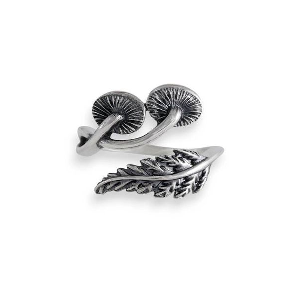Alternate image for Mushroom and Fern Bypass Ring
