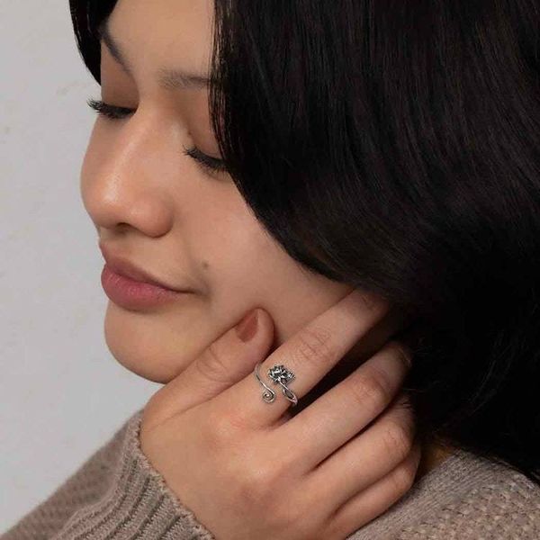 Alternate image for Adjustable Lotus Ring