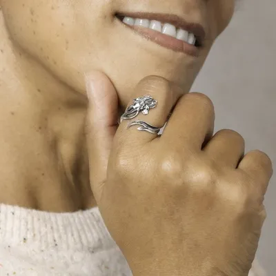 Alternate image for February Birth Flower Ring - Iris