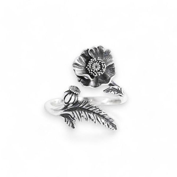 Alternate image for August Birth Flower Ring - Poppy