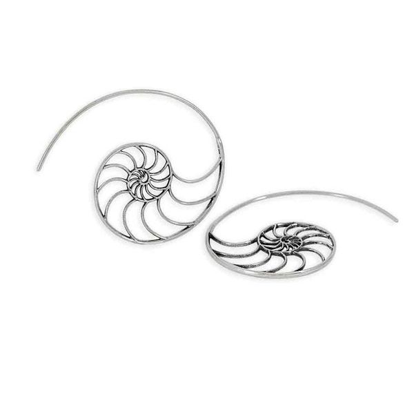 Alternate image for Nautilus Spiral Hoop Earrings