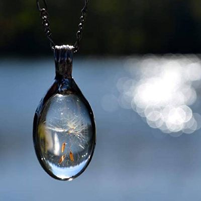 Alternate image for Dandelion Seed Necklace, Wish Jewelry, Dandelion Jewelry, 3 Seeds, Three Wishes