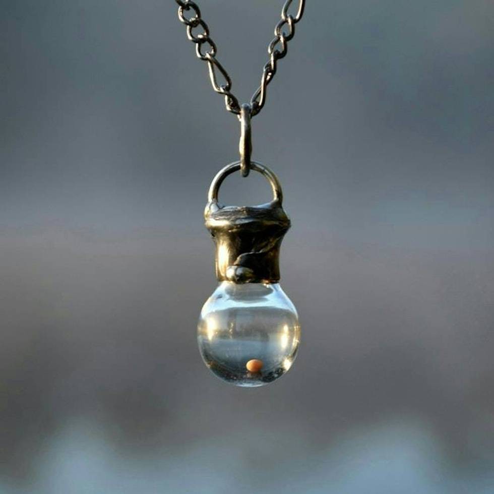 Mustard Seed Necklace, Faith of a Mustard Seed Glass Bottle Pendant, Christian Jewelry for Men or Women