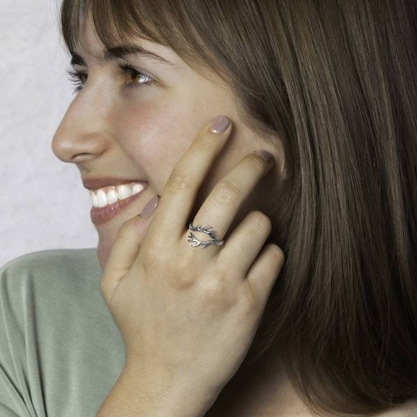 Alternate image for Sterling Silver Small Adjustable Antler Ring