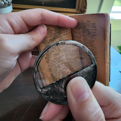 Alternate image for Magnifying Glass Necklace, Unisex Magnifier Pendant, Useful Handmade Jewelry, Retirement Gift