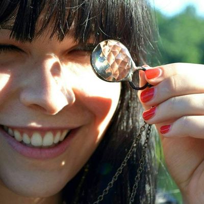 Alternate image for Kaleidoscope Necklace, Long Pendant Chain, Glass Prism Jewelry, Fun Gift for Her