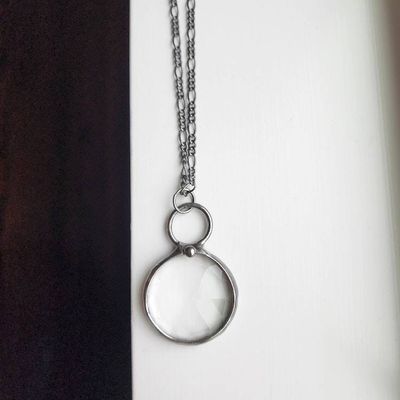 Alternate image for Kaleidoscope Pendant Necklace for Women, Faceted Prism Glass Crystal Jewelry