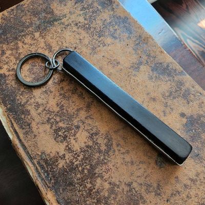 Alternate image for Real Ebony Piano Key Pendant Necklace or Key Ring, Repurposed Antique 100 Year Old Sharp Note, Unique Jewelry