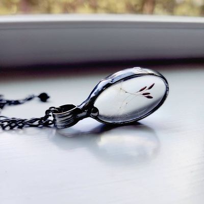 Alternate image for Dandelion Necklace, Wish Necklace for Women, 4 Seed, Handmade Dandelion Seed Pendant
