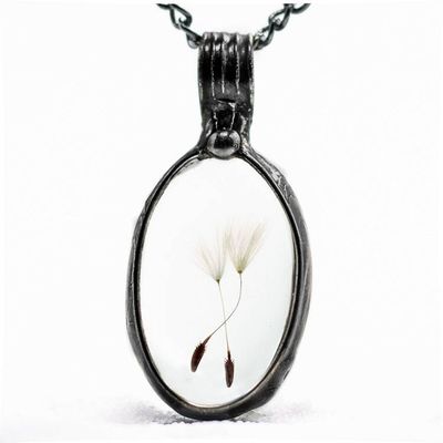 Alternate image for Dandelion Necklace, Wish Necklace for Women, 4 Seed, Handmade Dandelion Seed Pendant