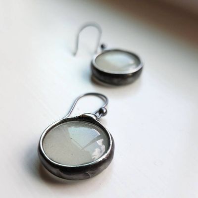 Alternate image for Glow-in-the-Dark Glass Earrings with 21g Sterling Silver Ear Wires