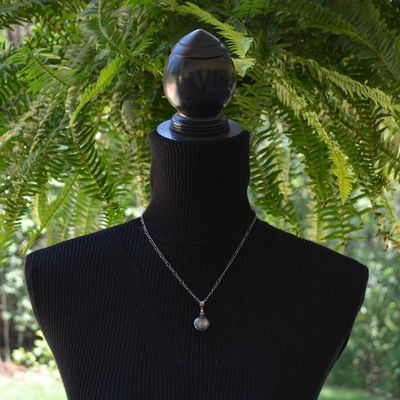 Alternate image for Pressed Flower Jewelry for Women, Real Forget Me Not Flower Necklace, Handcrafted of Quality Glass