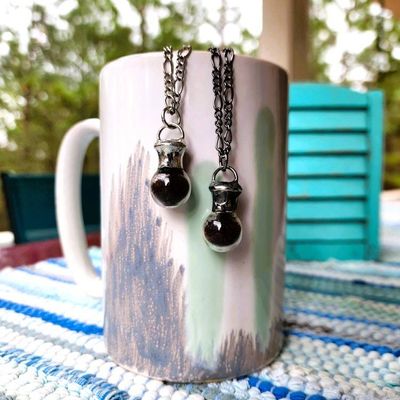 Alternate image for Coffee Necklace, Coffee Lover Accessory, Quality Glass Pendant, Unisex Cafe Ole Jewelry