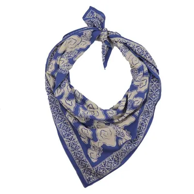 Alternate image for Large 39 Hand Dyed Batik Bandana, 100% Soft Cotton , Pewter Sky