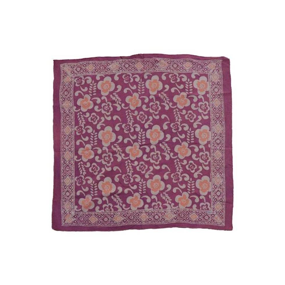 Hand Dyed Batik Bandana, 100% Soft Cotton, Plumeria, Pink Lilac