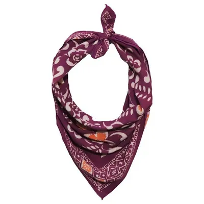 Alternate image for Hand Dyed Batik Bandana, 100% Soft Cotton, Plumeria, Pink Lilac
