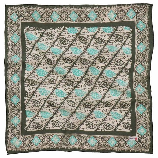 Alternate image for Batik Bandana, Soft Lightweight Cotton, Leaf Lovers, Hand Dyed, Lime Cream