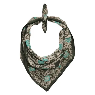 Alternate image for Batik Bandana, Soft Lightweight Cotton, Leaf Lovers, Hand Dyed, Lime Cream