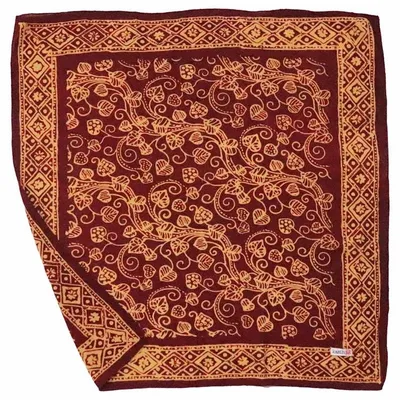 Alternate image for Hand Dyed Batik Bandana, 100% Soft Cotton, Charmed Canopy, Red