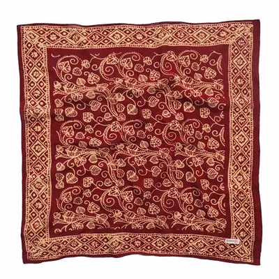 Alternate image for Hand Dyed Batik Bandana, 100% Soft Cotton, Charmed Canopy, Red