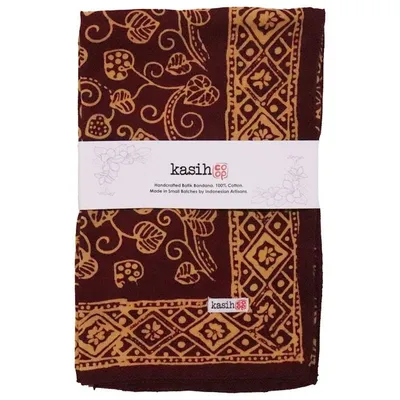 Alternate image for Hand Dyed Batik Bandana, 100% Soft Cotton, Charmed Canopy, Red